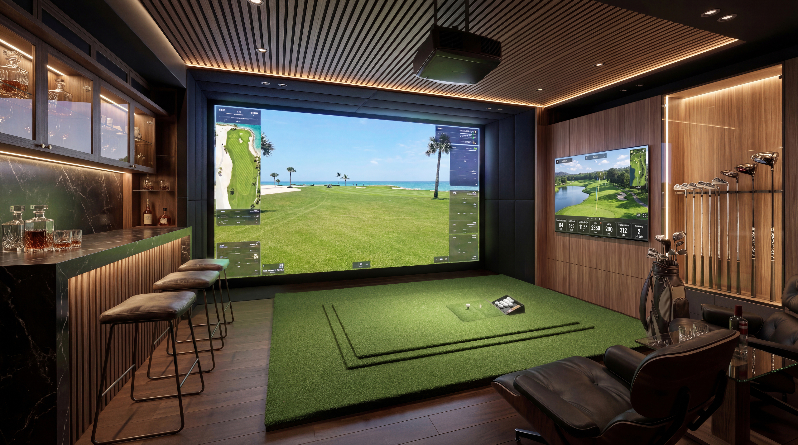 2.06 Vista interior de simulador de golf